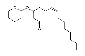 (R)-3-[(tetrahydro-2H-pyran-2-yl)oxy]-6-tetradecenal结构式