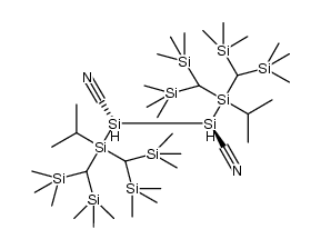meso-1,1,4,4-tetrakis[bis(trimethylsilyl)methyl]-2,3-dicyano-l,4-diisopropyltetrasilane结构式