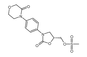 4-(4-((R)-5-(methanesulfonyloxymethyl)-2-oxooxazolidin-3-yl)phenyl)morpholin-3-one结构式