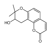 9-HYDROXY-8,8-DIMETHYL-9,10-DIHYDRO-8H-PYRANO2,3-FCHROMEN-2-ONE结构式
