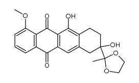 (+/-)-9-[1,1-(ethylenedioxy)ethyl]-6,9-dihydroxy-4-methoxy-7,8,9,10-tetrahydronaphthacene-5,12-dione Structure