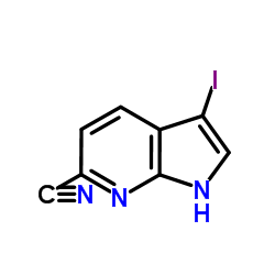 6-Cyano-3-iodo-7-azaindole structure