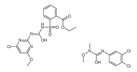 3-(3,4-dichlorophenyl)-1-methoxy-1-methylurea,ethyl 2-[(4-chloro-6-methoxypyrimidin-2-yl)carbamoylsulfamoyl]benzoate结构式