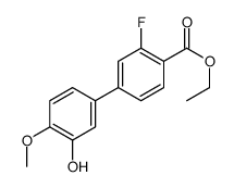 ethyl 2-fluoro-4-(3-hydroxy-4-methoxyphenyl)benzoate Structure