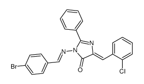 (5Z)-3-[(E)-(4-bromophenyl)methylideneamino]-5-[(2-chlorophenyl)methylidene]-2-phenylimidazol-4-one结构式