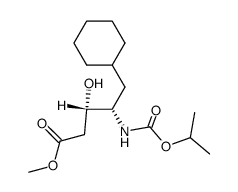 methyl (3S,4S)-5-cyclohexyl-3-hydroxy-4-(isopropoxycarbonyl)aminopentanoate结构式