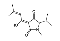 3-[1-Hydroxy-3-methyl-but-2-en-(Z)-ylidene]-5-isopropyl-1-methyl-pyrrolidine-2,4-dione结构式