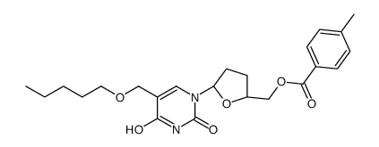 [(2S,5R)-5-[2,4-dioxo-5-(pentoxymethyl)pyrimidin-1-yl]oxolan-2-yl]methyl 4-methylbenzoate结构式