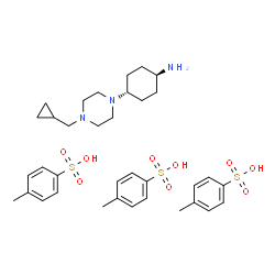 rel-(1R,4R)-4-(4-(环丙基甲基)哌嗪-1-基)环己-1-胺三(4-甲基苯磺酸盐)结构式