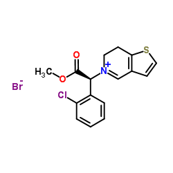 5-[(1S)-1-(2-Chlorophenyl)-2-methoxy-2-oxoethyl]-6,7-dihydrothieno[3,2-c]pyridin-5-ium bromide structure