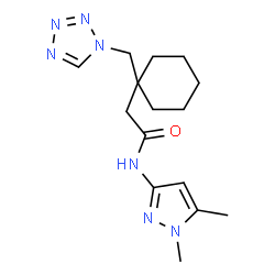 N-(1,5-Dimethyl-1H-pyrazol-3-yl)-2-[1-(1H-tetrazol-1-ylmethyl)cyclohexyl]acetamide结构式