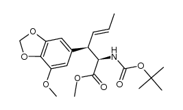 (2R,3R,E)-Methyl 2-(tert-butoxycarbonylamino)-3-(7-methoxybenzo[d]-ACHTUNGTRENUNG[1,3]dioxol-5-yl)hex-4-enoate结构式