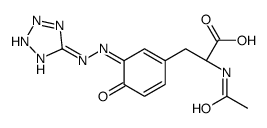 (2S)-2-acetamido-3-[4-oxo-3-(2H-tetrazol-5-ylhydrazinylidene)cyclohexa-1,5-dien-1-yl]propanoic acid结构式