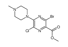 methyl 3-bromo-6-chloro-5-(4-methylpiperazin-1-yl)pyrazine-2-carboxylate Structure