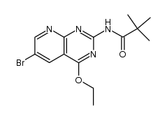 6-bromo-4-ethoxy-2-pivaloylamino-5-deazapteridine结构式