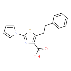 5-(2-Phenylethyl)-2-(1H-pyrrol-1-yl)-1,3-thiazole-4-carboxylic acid结构式