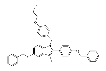 5-benzyloxy-2-(4-benzyloxy-phenyl)-1-[4-(2-bromo-ethoxy)-benzyl]-3-methyl-1H-indole结构式