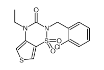 2-[(2-chlorophenyl)methyl]-4-ethyl-1,1-dioxothieno[3,4-e][1,2,4]thiadiazin-3-one结构式