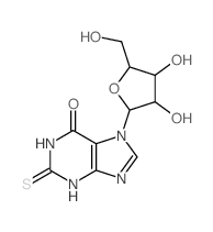 7-[3,4-dihydroxy-5-(hydroxymethyl)oxolan-2-yl]-2-sulfanylidene-3H-purin-6-one Structure