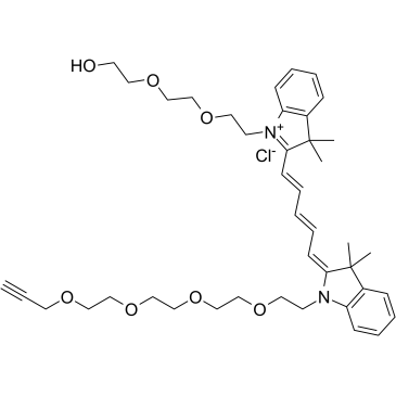 N-PEG3-N'-(propargyl-PEG4)-Cy5 structure