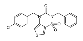 2-benzyl-4-[(4-chlorophenyl)methyl]-1,1-dioxothieno[3,4-e][1,2,4]thiadiazin-3-one结构式