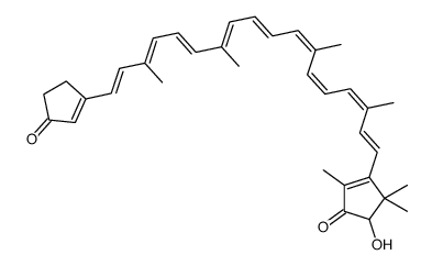 5-hydroxy-2,4,4-trimethyl-3-[3,7,12,16-tetramethyl-18-(3-oxocyclopenten-1-yl)octadeca-1,3,5,7,9,11,13,15,17-nonaenyl]cyclopent-2-en-1-one结构式