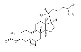 19-Norcholest-9-en-3-ol,6-chloro-5-methyl-, acetate, (3b,5b,6b)- (9CI)结构式