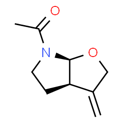 2H-Furo[2,3-b]pyrrole, 6-acetylhexahydro-3-methylene-, (3aR,6aS)-rel- (9CI) Structure