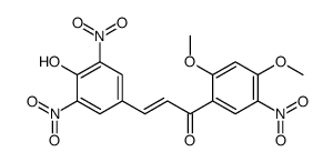 (E)-1-(2,4-dimethoxy-5-nitrophenyl)-3-(4-hydroxy-3,5-dinitrophenyl)prop-2-en-1-one结构式