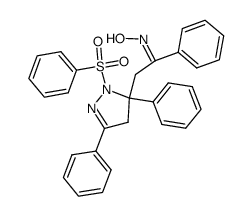 1-benzenesulfonyl-5-(2-hydroxyimino-2-phenyl-ethyl)-3,5-diphenyl-4,5-dihydro-1H-pyrazole Structure