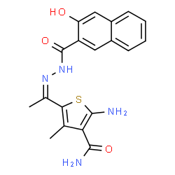 2-AMINO-5-(1-[(3-HYDROXY-NAPHTHALENE-2-CARBONYL)-HYDRAZONO]-ETHYL)-4-METHYL-THIOPHENE-3-CARBOXYLIC ACID AMIDE structure