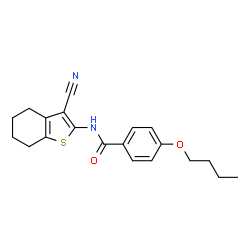 4-butoxy-N-(3-cyano-4,5,6,7-tetrahydrobenzo[b]thiophen-2-yl)benzamide结构式