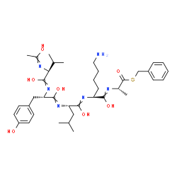 Ac-Val-Tyr-Leu-Lys-Ala-SBzl Structure