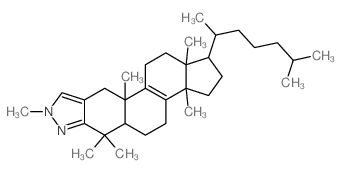 3a,6,6,8,10a,12a-hexamethyl-1-(6-methylheptan-2-yl)-1,2,3,3a,4,5,5a,6,8,10,10a,11,12,12a-tetradecahydrocyclopenta[5,6]naphtho[1,2-f]indazole结构式