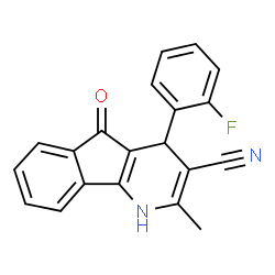 4-(2-Fluorophenyl)-2-methyl-5-oxo-4,5-dihydro-1H-indeno[1,2-b]pyridine-3-carbonitrile结构式