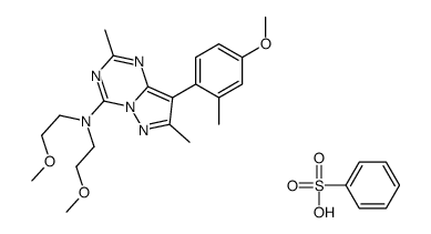 N,N-Bis(2-methoxyethyl)-8-(4-methoxy-2-methylphenyl)-2,7-dimethyl pyrazolo[1,5-a][1,3,5]triazin-4-amine benzenesulfonate (1:1) Structure