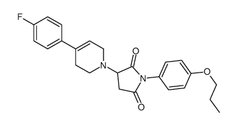 3-[4-(4-fluorophenyl)-3,6-dihydro-2H-pyridin-1-yl]-1-(4-propoxyphenyl)pyrrolidine-2,5-dione Structure