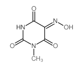 2,4,5,6(1H,3H)-Pyrimidinetetrone,1-methyl-, 5-oxime结构式