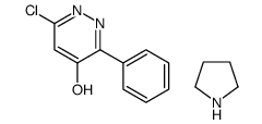 6-chloro-3-phenylpyridazin-4-ol, compound with pyrrolidine (1:1)结构式