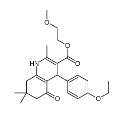 2-methoxyethyl 4-(4-ethoxyphenyl)-2,7,7-trimethyl-5-oxo-1,4,6,8-tetrahydroquinoline-3-carboxylate结构式