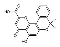 5-Hydroxy-8,8-dimethyl-4-oxo-4H,8H-1,7-dioxa-benzo[c]phenanthrene-2-carboxylic acid结构式