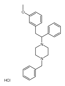 (+/-)-1-benzyl-4-[2-(3-methoxyphenyl)-1-phenylethyl]piperazine dihydrochloride Structure