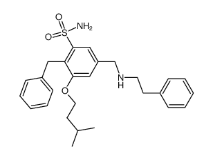 2-Benzyl-3-(3-methyl-butoxy)-5-(phenethylamino-methyl)-benzenesulfonamide Structure