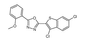 2-(3,6-dichloro-1-benzothiophen-2-yl)-5-(2-methoxyphenyl)-1,3,4-oxadiazole结构式