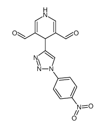 4-[1-(4-nitro-phenyl)-1H-[1,2,3]triazol-4-yl]-1,4-dihydro-pyridine-3,5-dicarbaldehyde结构式