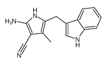 2-amino-5-(1H-indol-3-ylmethyl)-4-methyl-1H-pyrrole-3-carbonitrile结构式