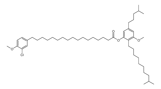 3-Chloro-4-methoxybenzeneheptadecanoic acid 3-methoxy-2-(9-methyldecyl)-5-(4-methylpentyl)phenyl ester Structure