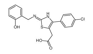 2-[4-(4-chlorophenyl)-2-[(2-hydroxyphenyl)methylamino]-1,3-thiazol-5-yl]acetic acid结构式