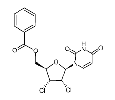 1-(5-O-benzoyl-2,3-dichloro-2,3-didesoxy-β-D-ribofuranosyl)uracile结构式