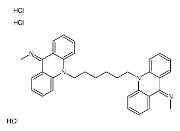 N-methyl-10-[6-[9-(methylamino)acridin-10-ium-10-yl]hexyl]acridin-10-ium-9-amine,dichloride,hydrochloride结构式